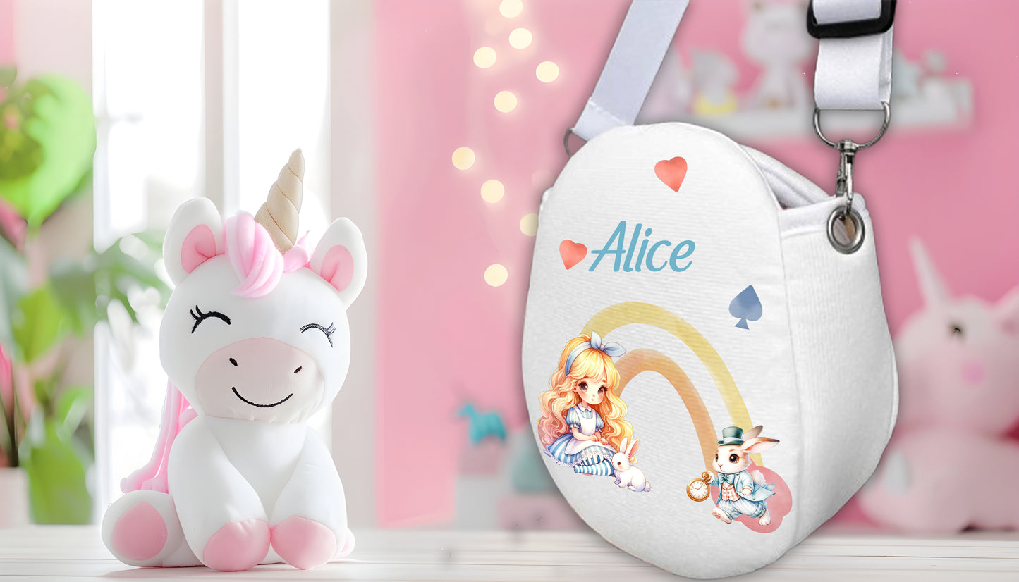 Personalised Alice in Wonderland Shoulder Bag for Kids