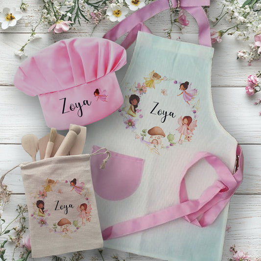 Flower Fairy - Personalised Kids Linen Quality Baking Set