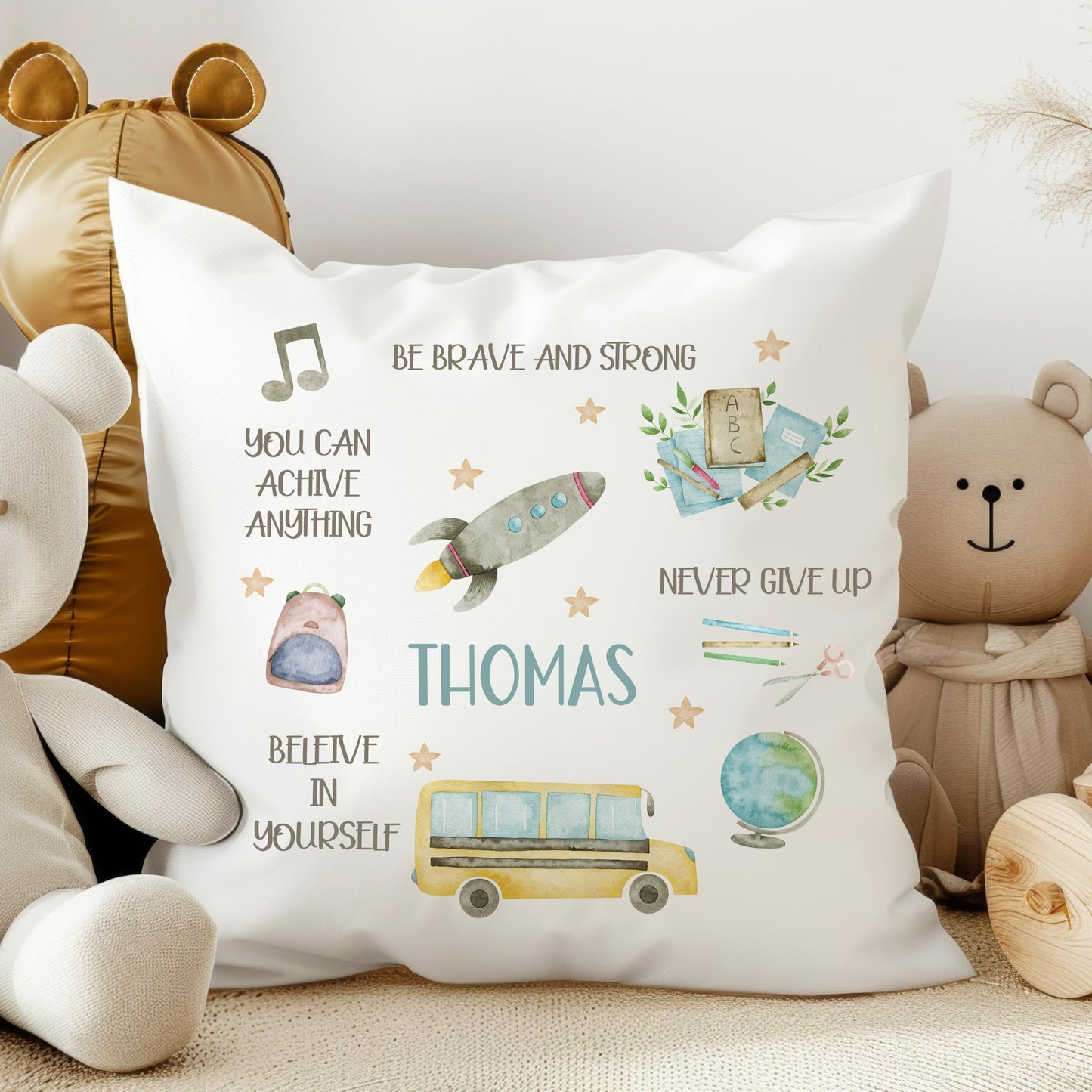 Personalised Back to School Soft Keepsake Cushion