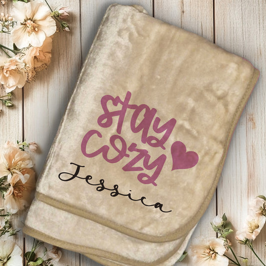 Personalised Super Soft Warm Stay Cozy Blanket