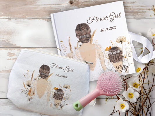 Personalised Wedding Gift Flower Girl Letter Makeup Bag