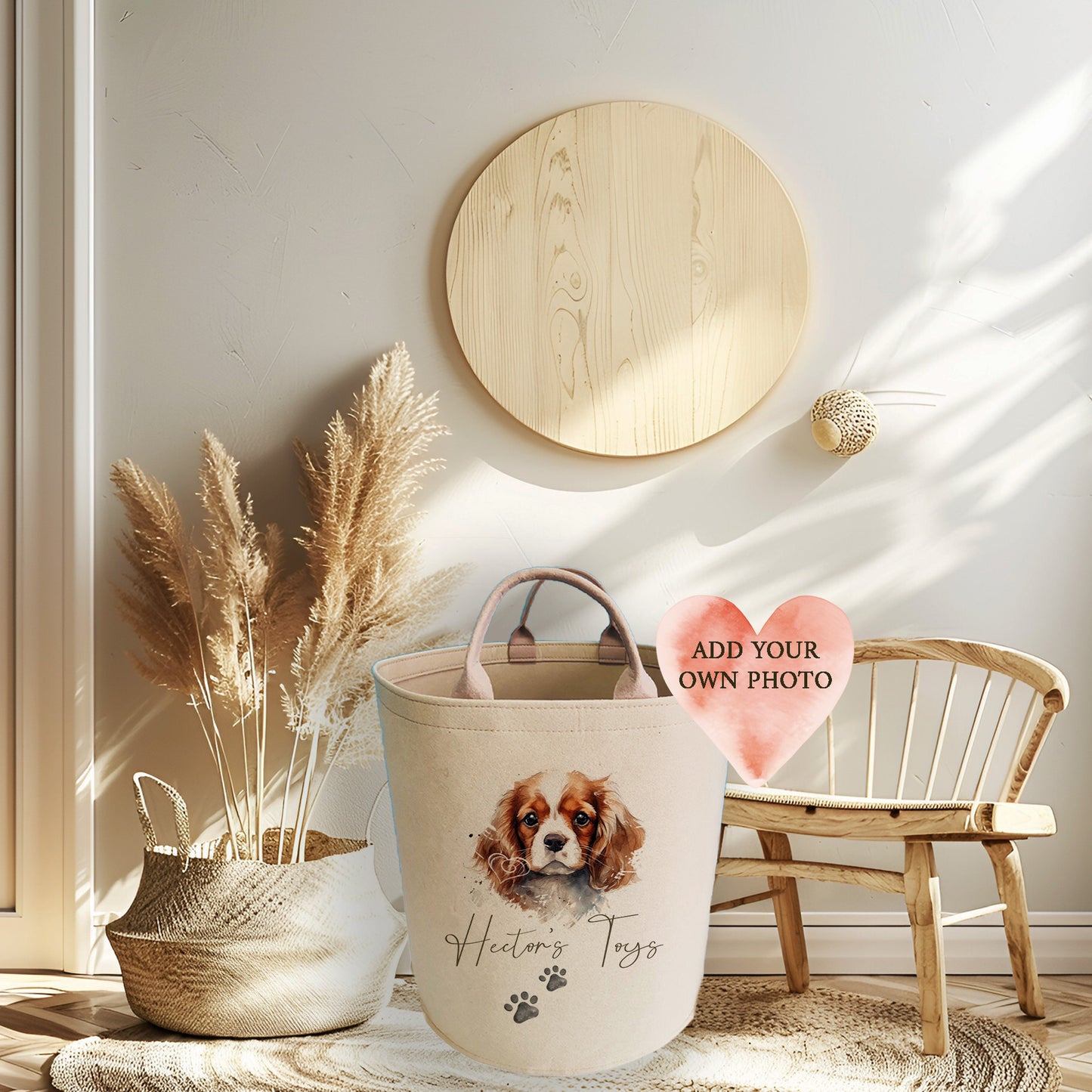 Personalised Dog Toy Basket Matching Blanket