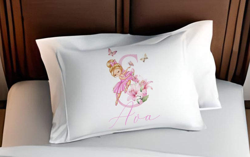 Pink Dancing Pink Ballerina - Personalised Kids Duvet Cover Set
