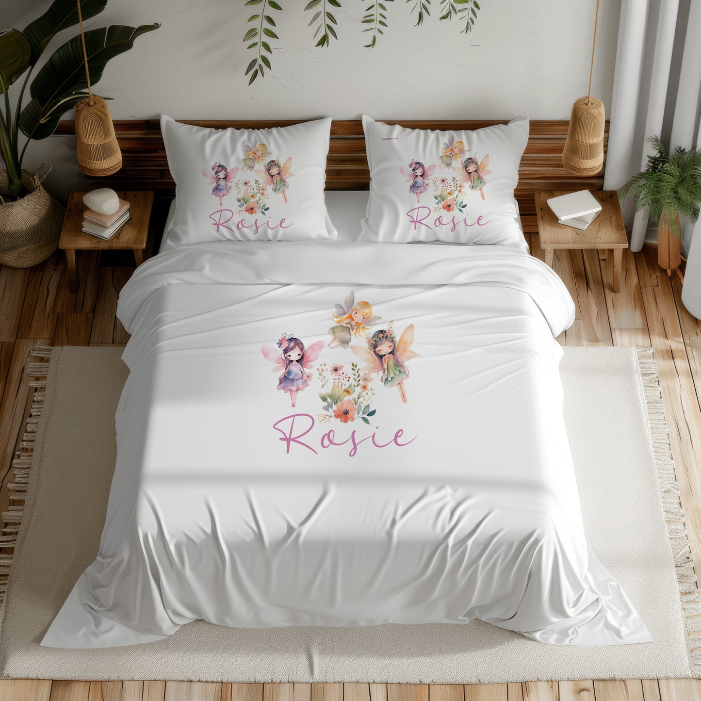 Floral Fairy Friends - Personalised Duvet Cover Set