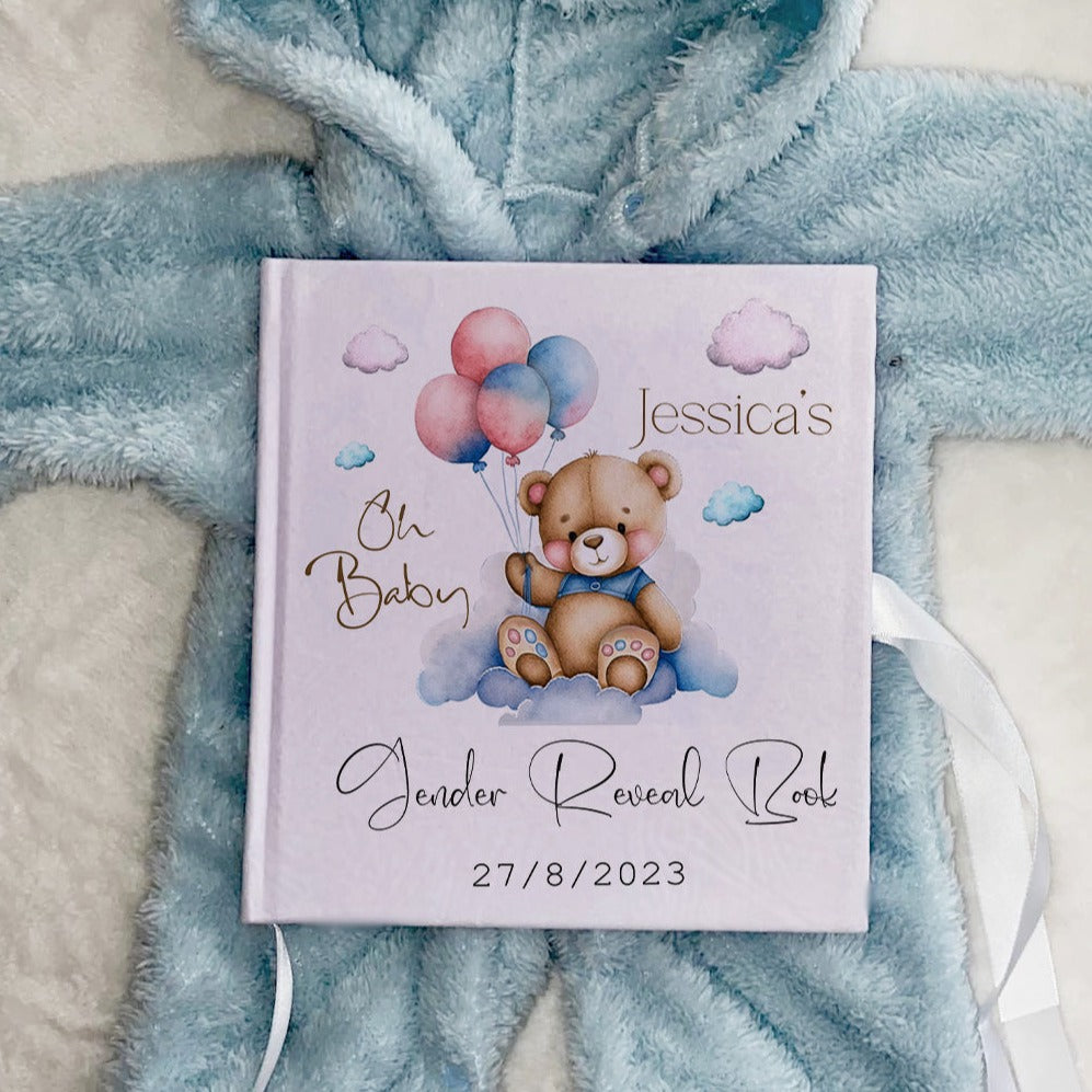 Personalised Rainbow Blue Theme Baby Shower Guestbook