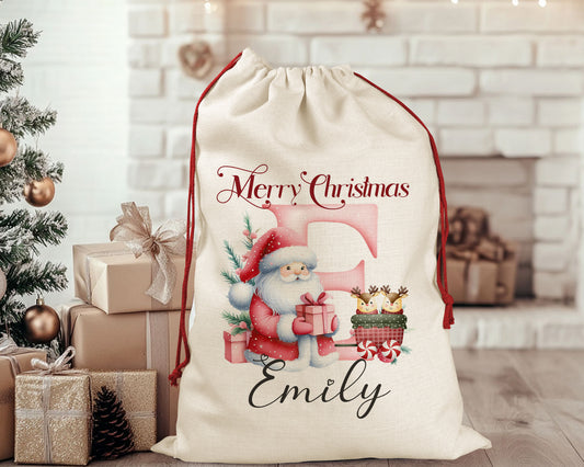 Personalised Letter Santa Clause Santa Sack stocking bag