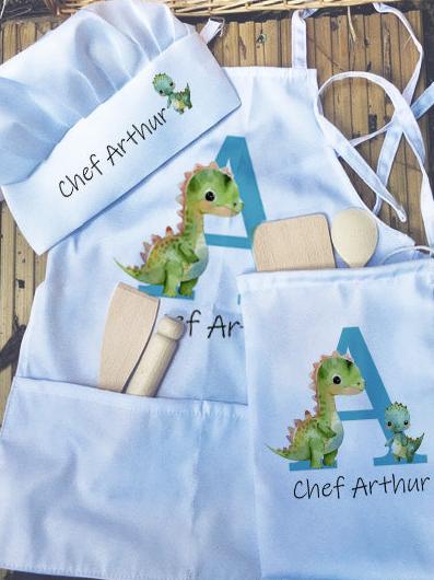 Cute Dinosaur - Personalised Kids Unique Baking Set