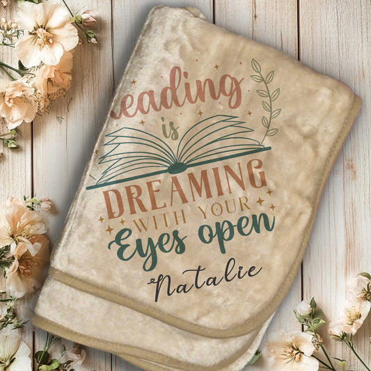 Personalised Kids Super Soft Book Lovers Blanket, bespoke gift idea