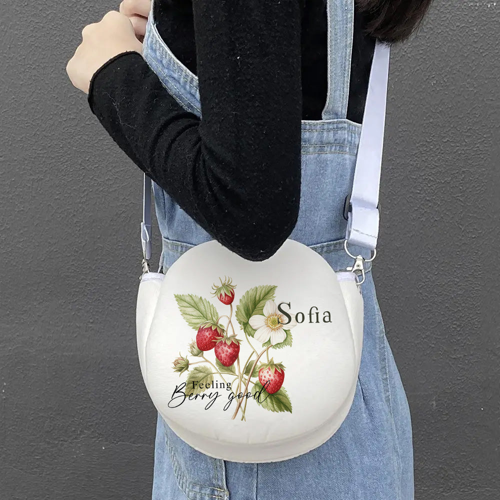 Personalised Strawberry 'Feeling Berry Good' Shoulder Bag for Kids