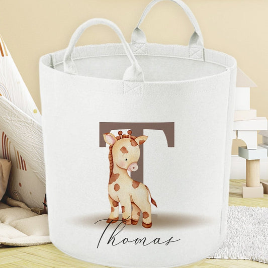 Giraffe and Initial Nursery Cushion Comforter Set