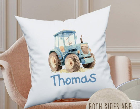 Personalised Tractor Design Large Toy basket Gift Set With Cushion