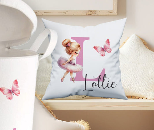 Personalised Ballerina Design Large Toy basket Gift Set With Cushion
