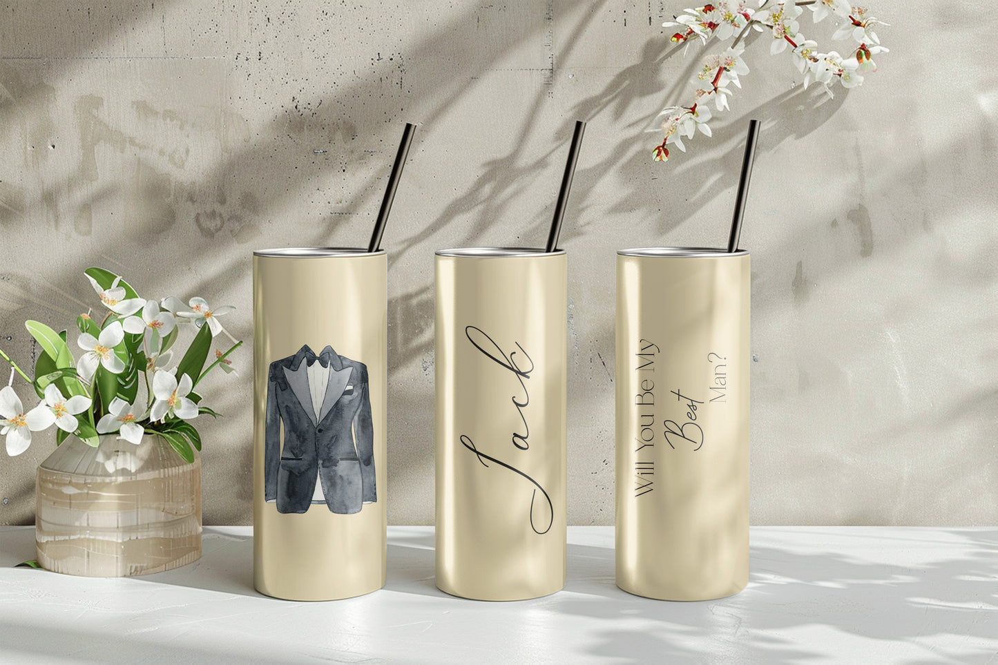 'Best Man' Personalised 20oz Skinny Tumbler