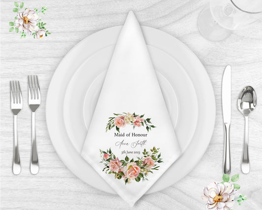 Maid of Honour Personalised Wedding Napkin Set