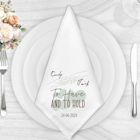 Personalised Mr and Mrs Elegant Wedding Napkin Set