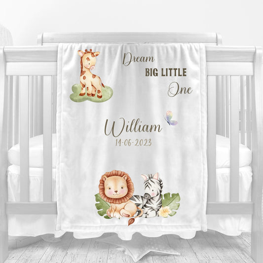 Personalised Safari Animals Baby Outfit Set