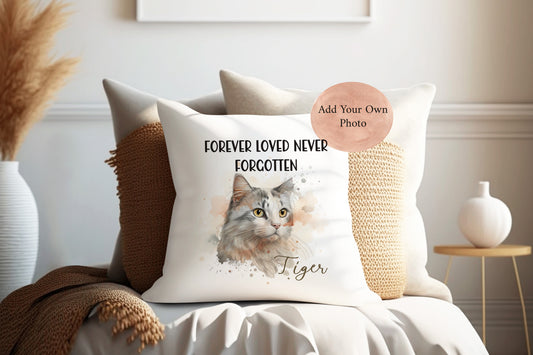 Customised own Portrait Print Cat Lovers Memory Cushion