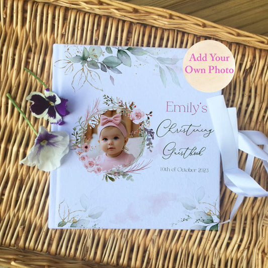 Own Photo Personalised Girl Christening Welcome Poster