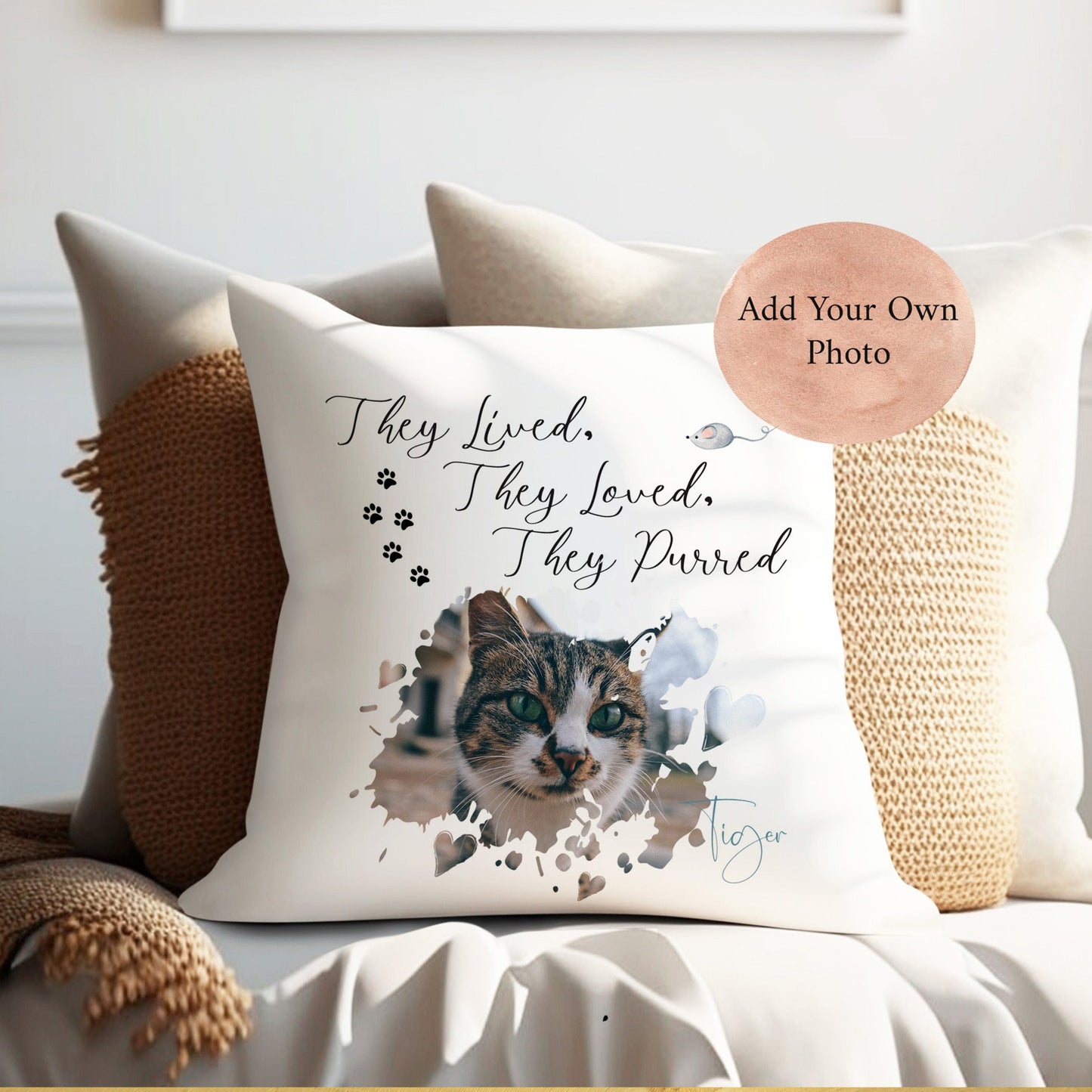 Own photo Design Cat Lovers Memory Cushion
