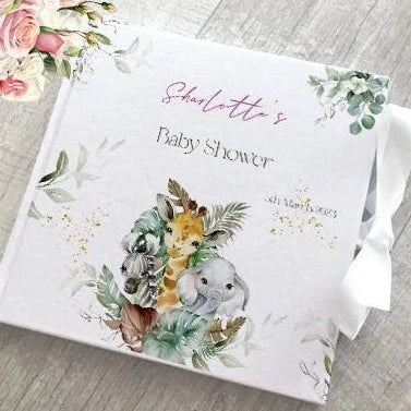 Personalised Safari Gold & Green Baby Shower Welcome Sign