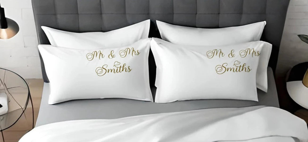 Customised Greenery Wedding Couple - Personalised Duvet Cover Set