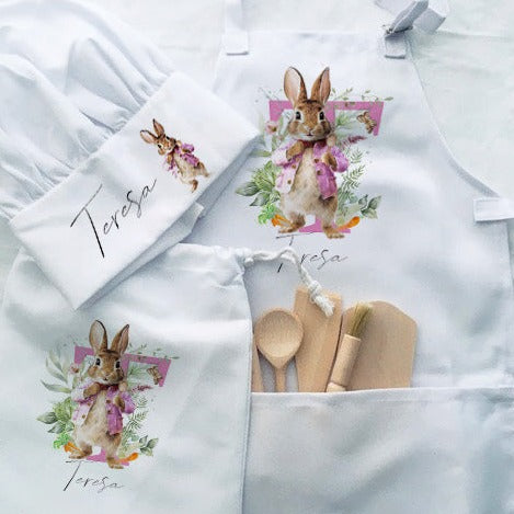 Pink Rabbit - Personalised Kids Baking Set