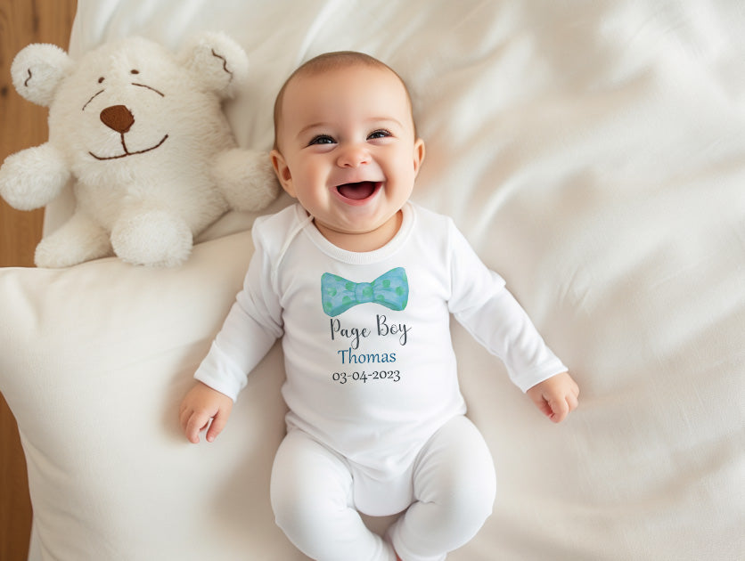 Personalised Page Boy Theme Baby Romper Set