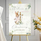 White Elegant Christening Welcome Banner