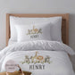 Personalised Jungle Animals Kids Duvet Set Toy Basket