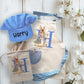 Blue Bunny - Personalised Kids Linen Style Apron Baking Set