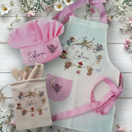 Fairy Party - Personalised Kids Kitchen Linen Baking Set