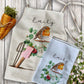 Personalised Robin Bird Design Quality Linen Apron Gift Set