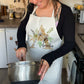 Personalised Initial floral Quality Linen Baking Apron Gift Set