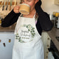 Personalised White Floral Design Quality Linen Apron Gift Set