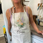 Personalised Bridesmaid Floral Linen Apron Gift Set