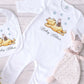 Pooh Bear Design Personalised Baby Blanket Set