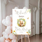 Personalised Floral Bear Gender Reveal Welcome Sign