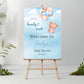 Personalised Blue Bear Balloon Baby Shower Welcome Sign