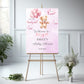 Cute Pink Bear Balloon Baby Shower Welcome Sign