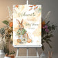 Autumn Bunny Personalised Baby Shower Welcome Sign Backdrop