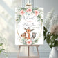 Beautiful Floral Safari Baby Shower Welcome Sign