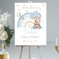 Blue Bear Balloon Baby Shower Welcome Sign