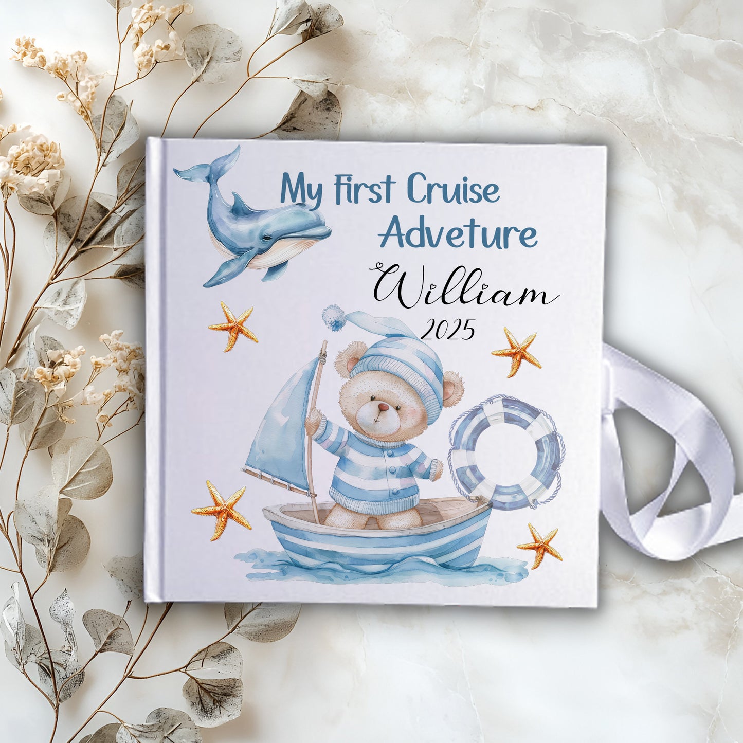 Personalised First Cruise Trip Memory Book with Ribbon