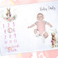 Pink Bunny  Floral Milestone Baby Blanket Gift Set