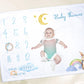 Personalised Weather Theme Milestone Baby Blanket Gift Set