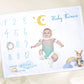 Personalised Weather Theme Milestone Baby Blanket Gift Set