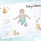 Personalised Pooh Milestone Baby Blanket Gift Set