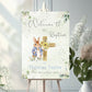 Blue Bunny Christening Welcome Sign Banner