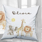 Cute Safari Animals Comforter Baby Blanket Cushion Set