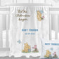 Pooh Bear and Pig Design Personalised Baby Blanket Set